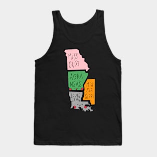 Kawaii American states, Cute American States Tank Top